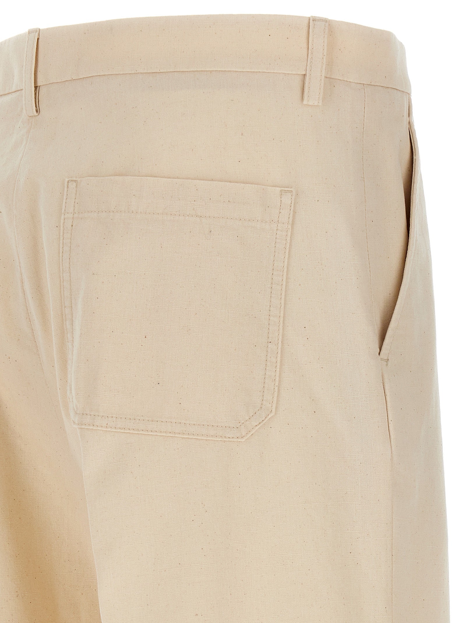 Valentino Garavani Beige Cotton Casual Pants Valentino Garavani