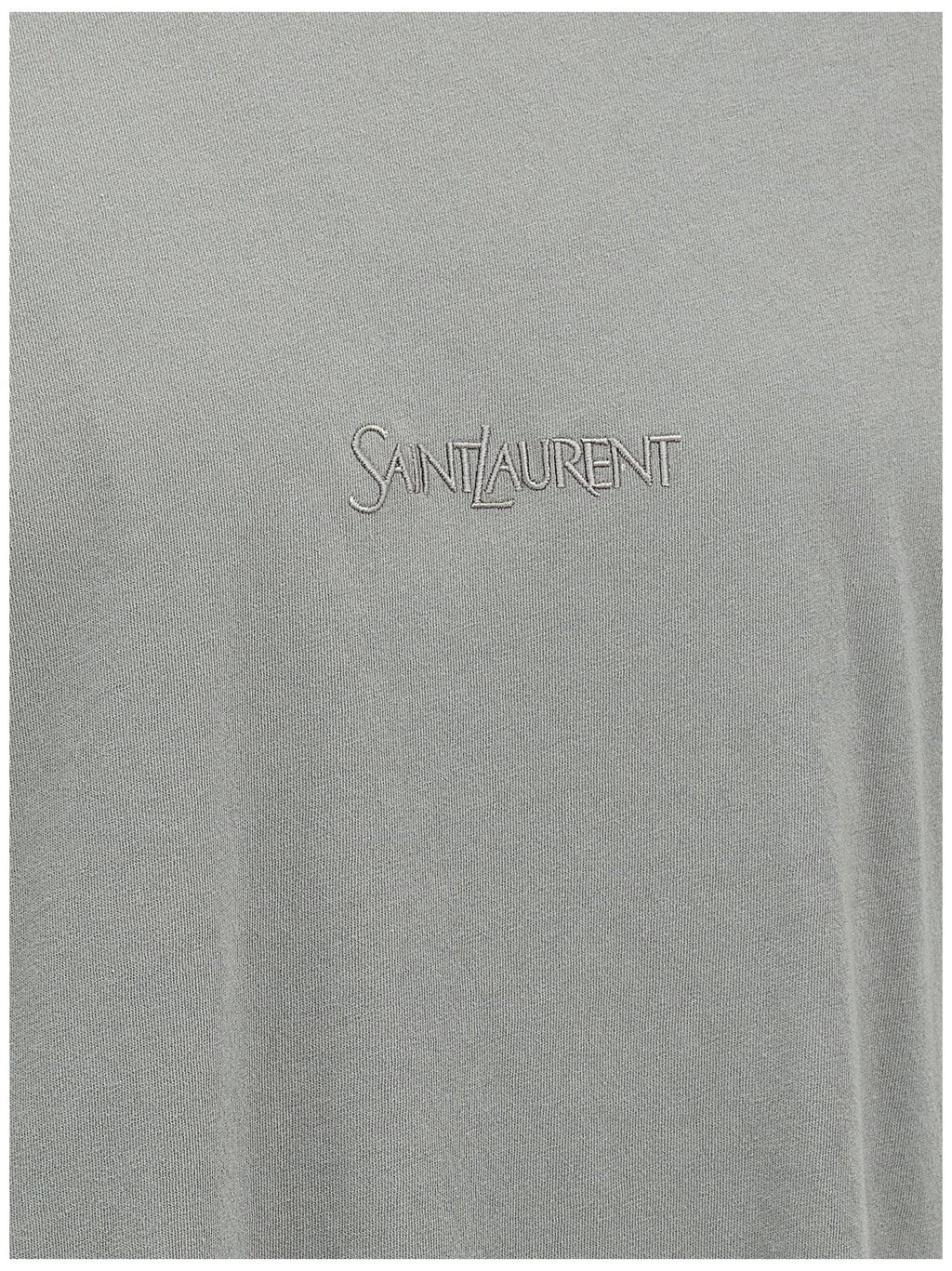 Saint Laurent Gray Cotton T-Shirt Saint Laurent
