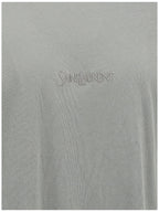 Saint Laurent Gray Cotton T-Shirt Saint Laurent