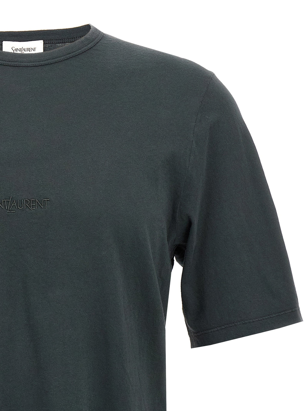 Saint Laurent Black Cotton T-Shirt Saint Laurent