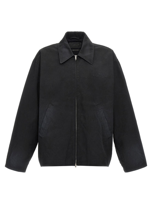 Balenciaga Black Cotton Full-Length Jacket Balenciaga