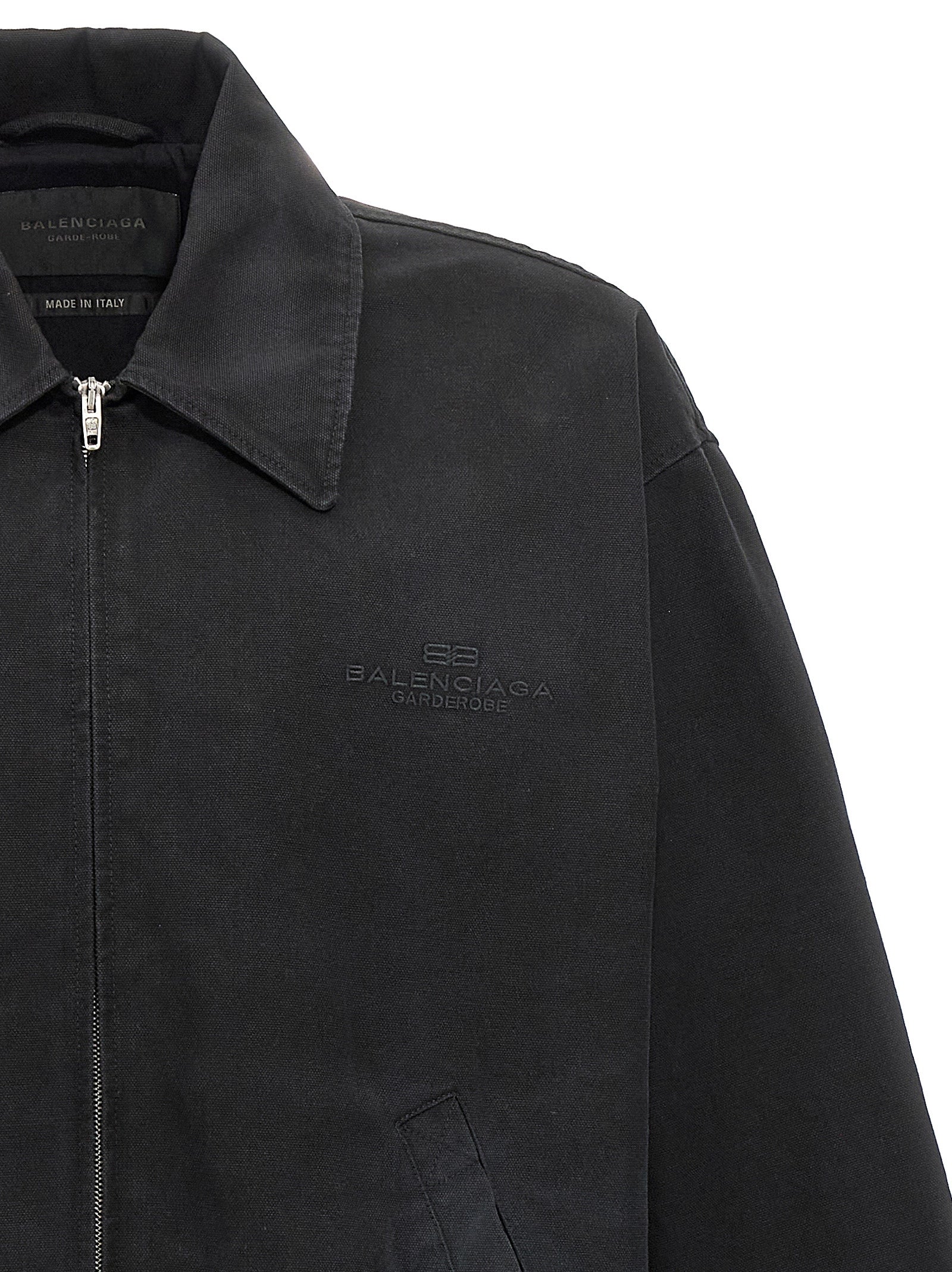 Balenciaga Black Cotton Full-Length Jacket Balenciaga