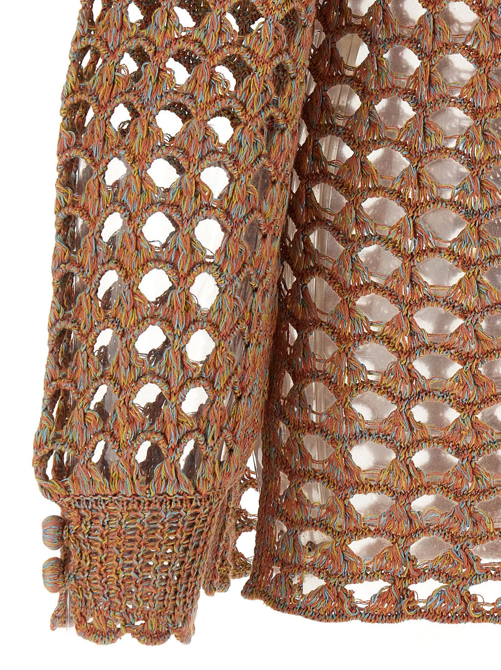 Valentino Garavani Multicolor Linen Cardigan Valentino Garavani