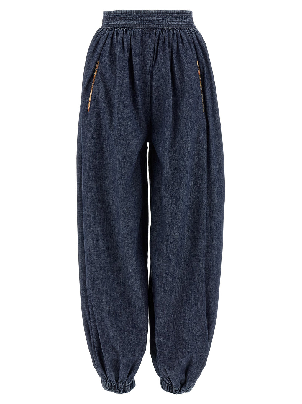 Valentino Garavani Blue Cotton Pants Valentino Garavani
