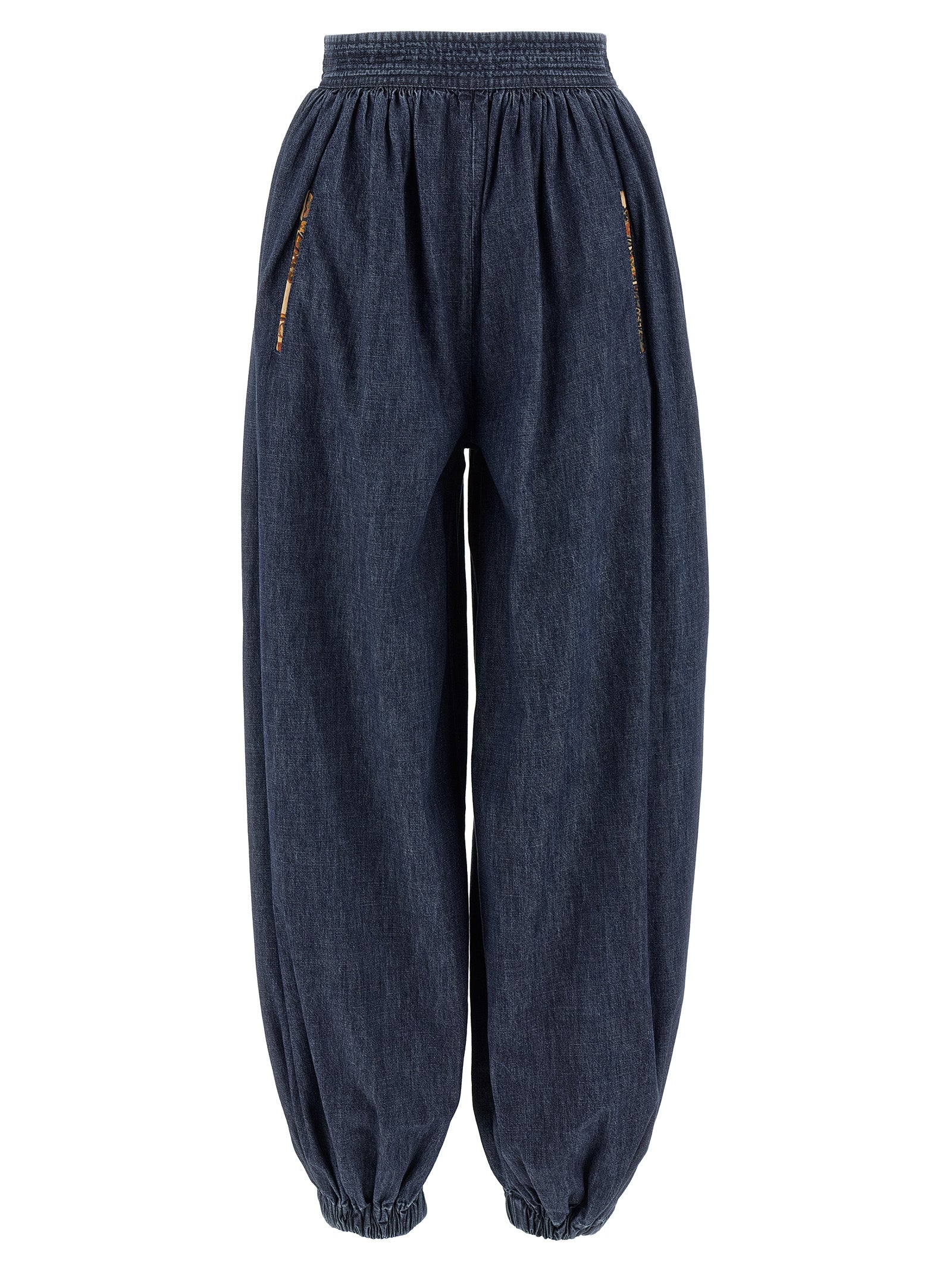 Valentino Garavani Blue Cotton Pants Valentino Garavani