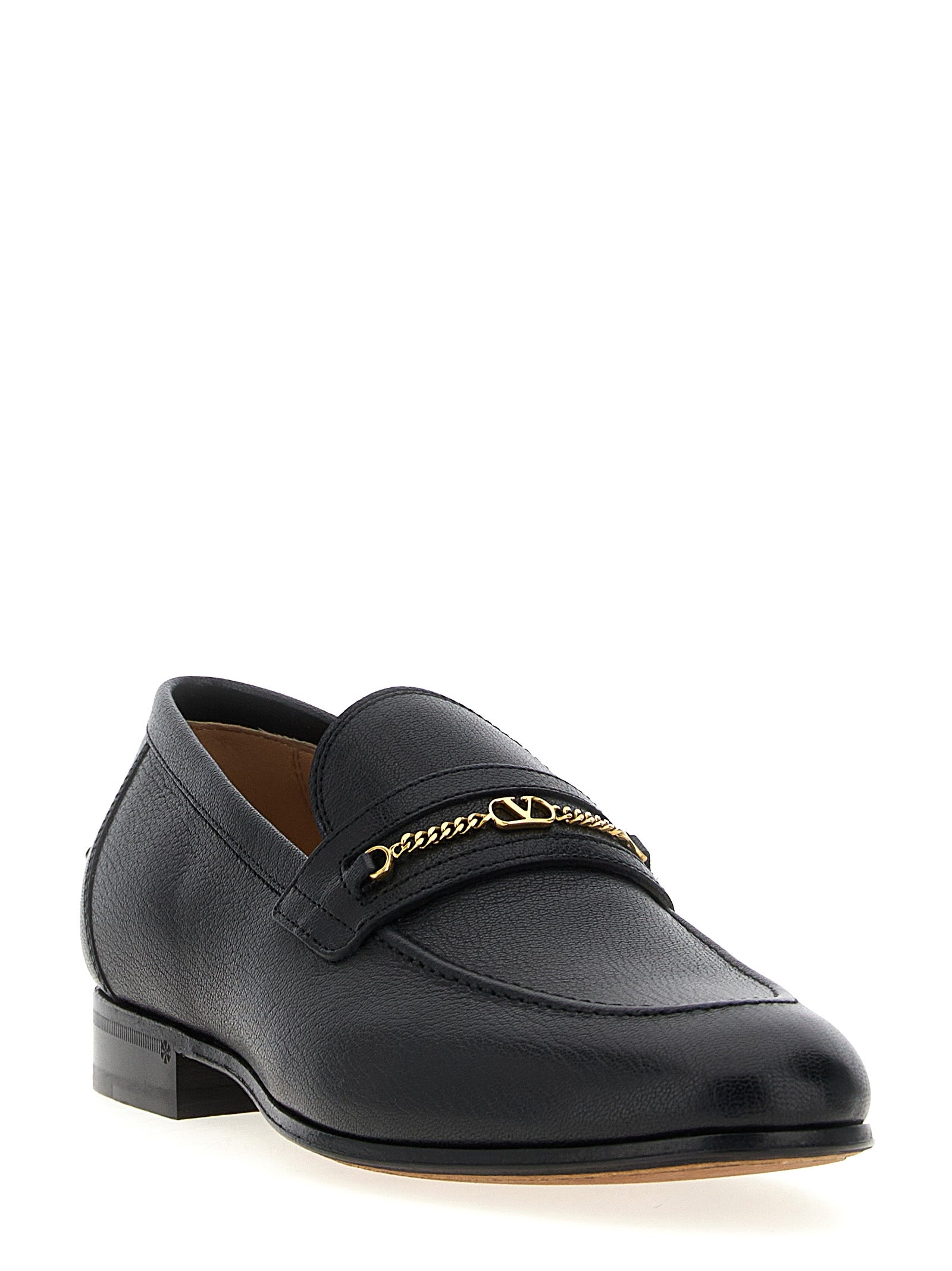 Valentino Garavani Black Goatskin Slip-On Loafers Valentino Garavani