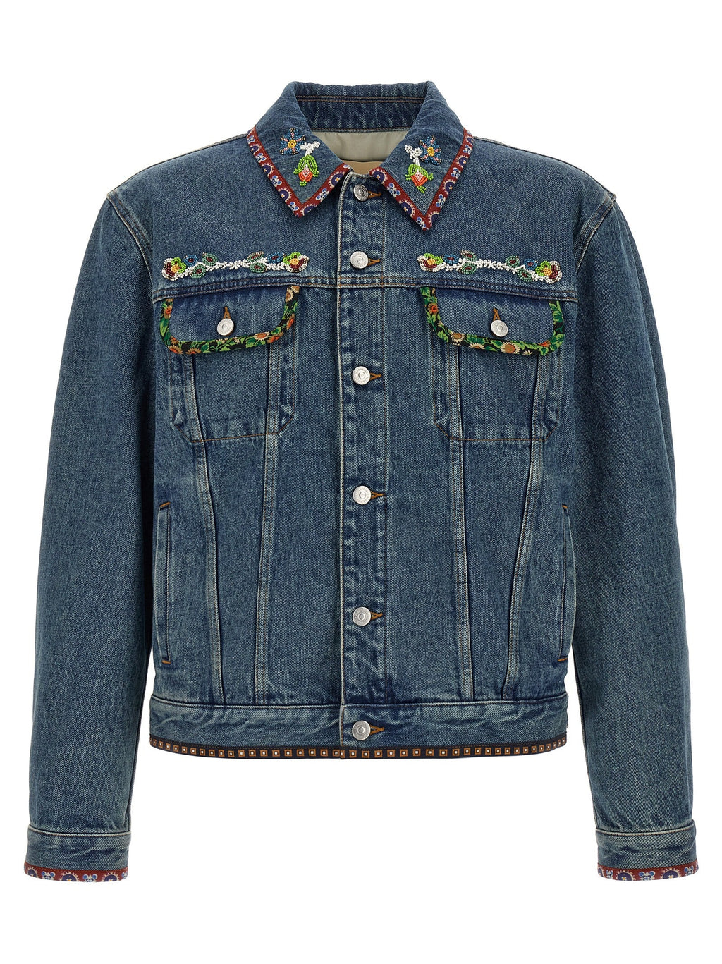 Valentino Garavani Blue Polyamide Denim Jacket Valentino Garavani