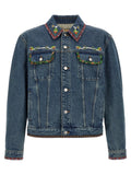 Valentino Garavani Blue Polyamide Denim Jacket Valentino Garavani