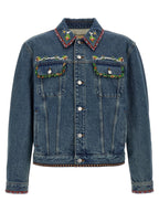 Valentino Garavani Blue Polyamide Denim Jacket Valentino Garavani