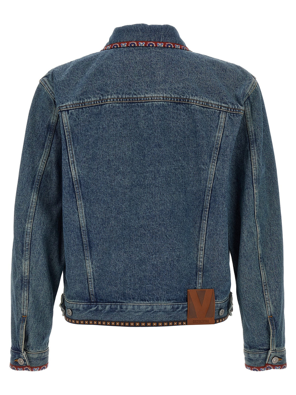 Valentino Garavani Blue Polyamide Denim Jacket Valentino Garavani