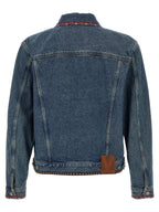 Valentino Garavani Blue Polyamide Denim Jacket Valentino Garavani
