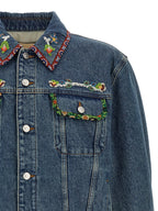 Valentino Garavani Blue Polyamide Denim Jacket Valentino Garavani