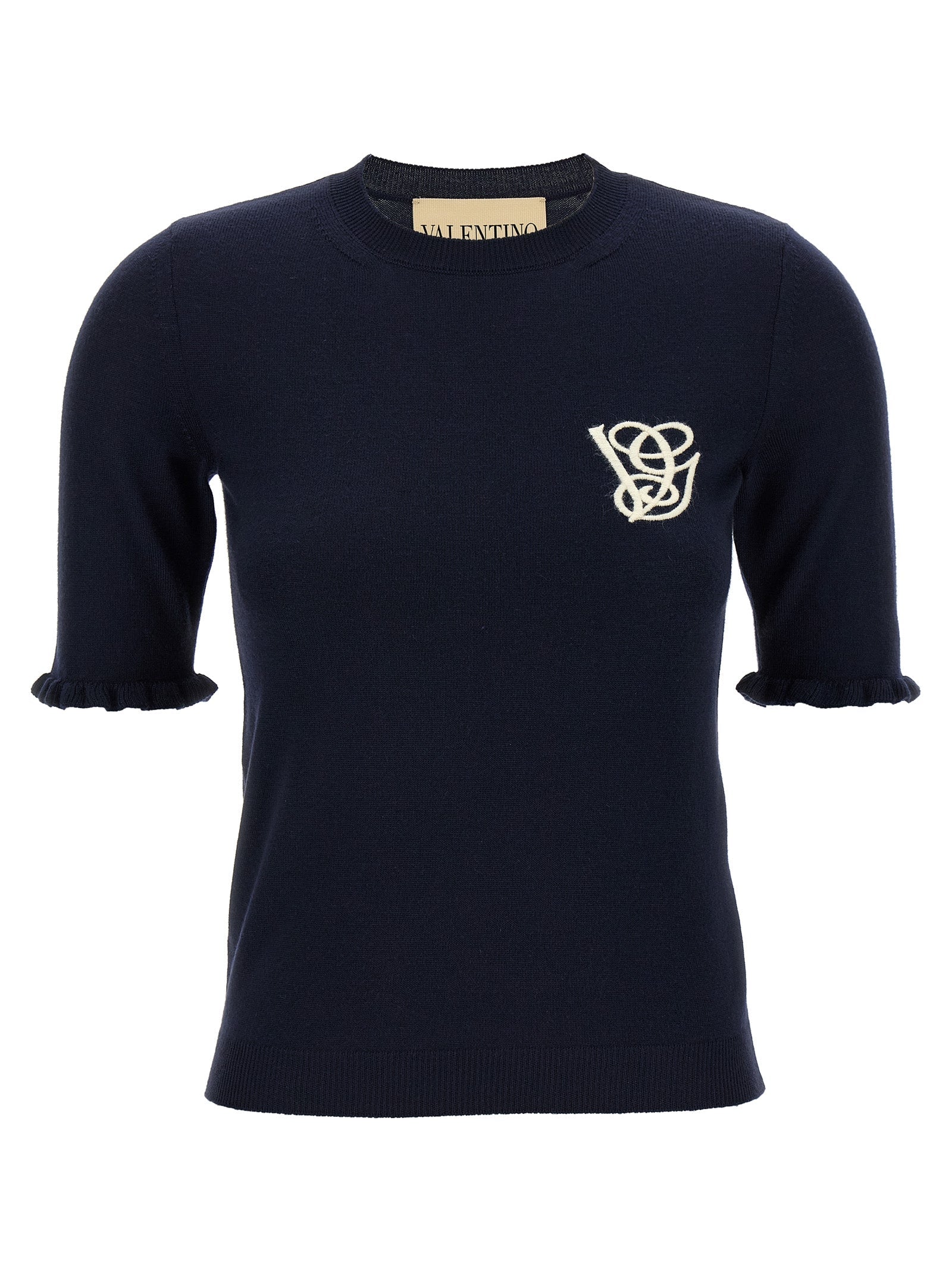 Valentino Garavani Blue Virgin Wool Sweatshirt Valentino Garavani