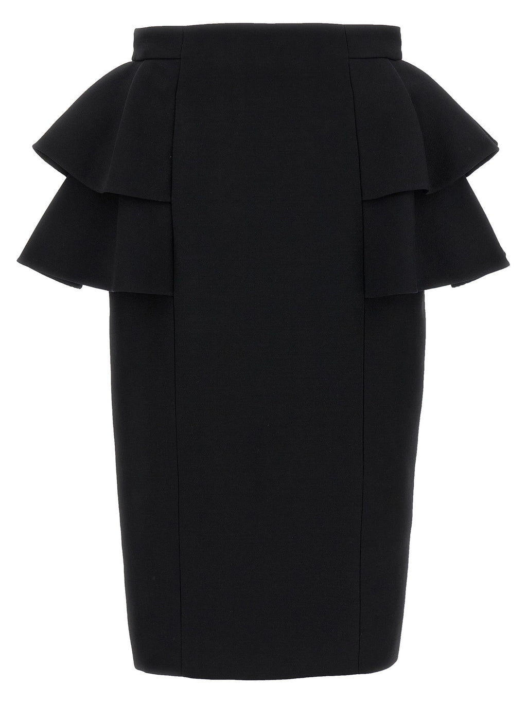 Valentino Garavani Black Virgin Wool Midi Skirt Valentino Garavani