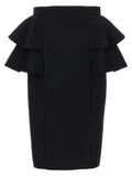 Valentino Garavani Black Virgin Wool Midi Skirt Valentino Garavani