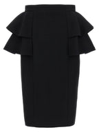 Valentino Garavani Black Virgin Wool Midi Skirt Valentino Garavani