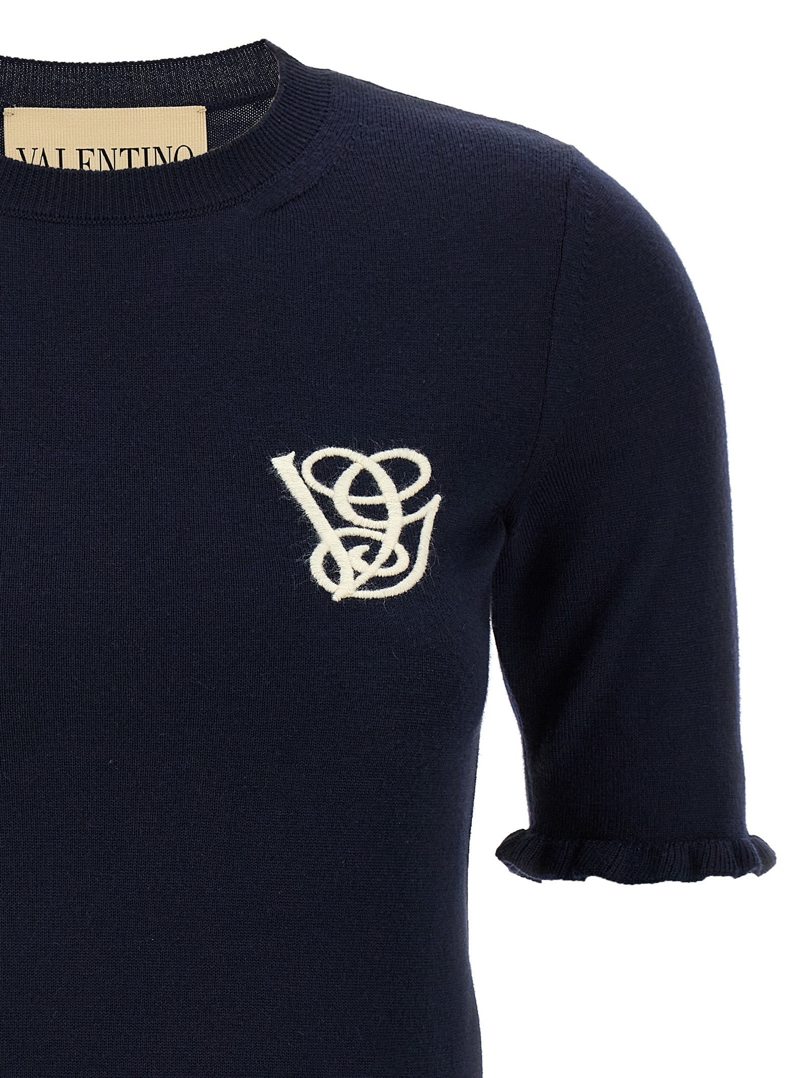 Valentino Garavani Blue Virgin Wool Sweatshirt Valentino Garavani