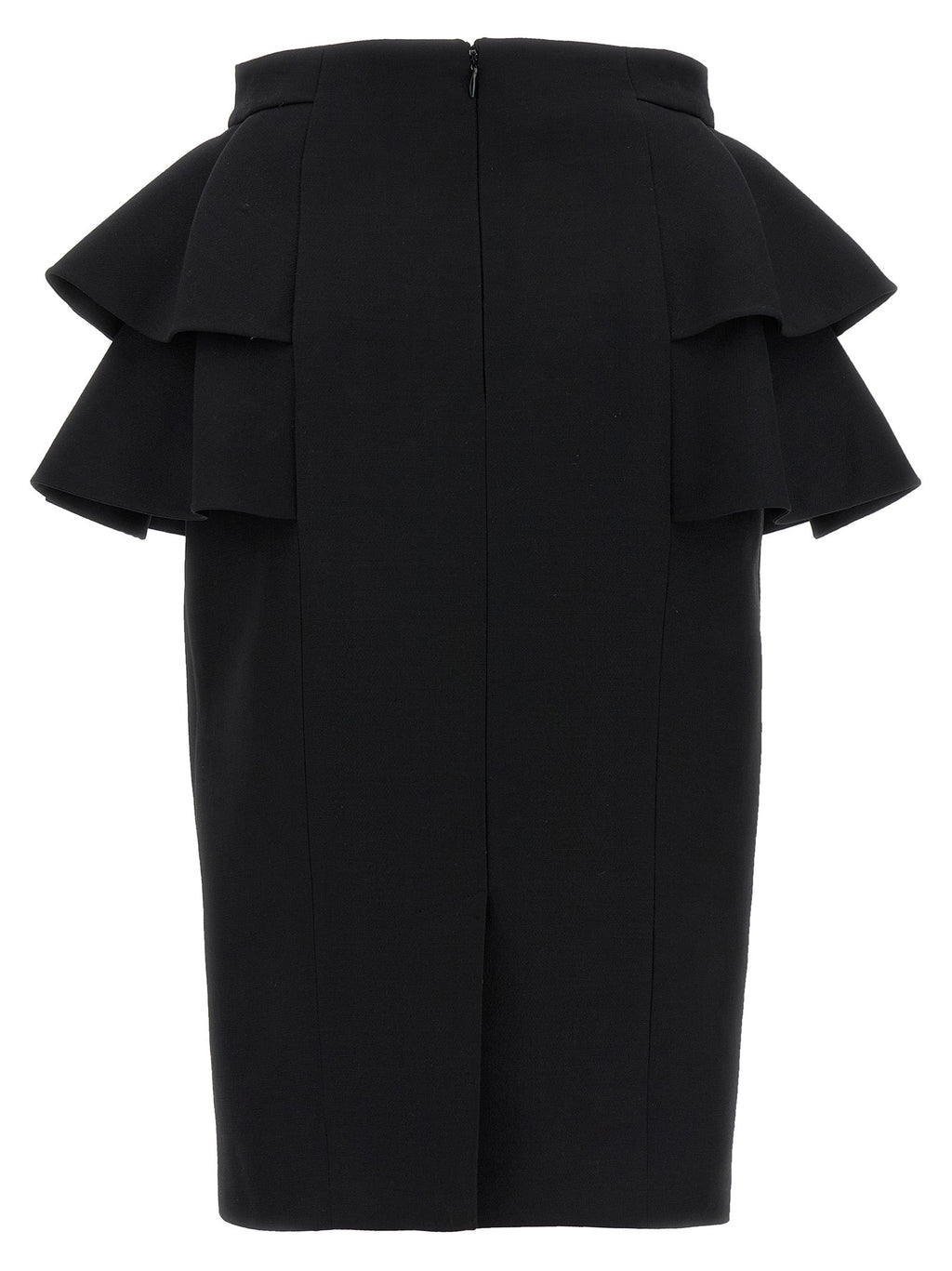 Valentino Garavani Black Virgin Wool Midi Skirt Valentino Garavani