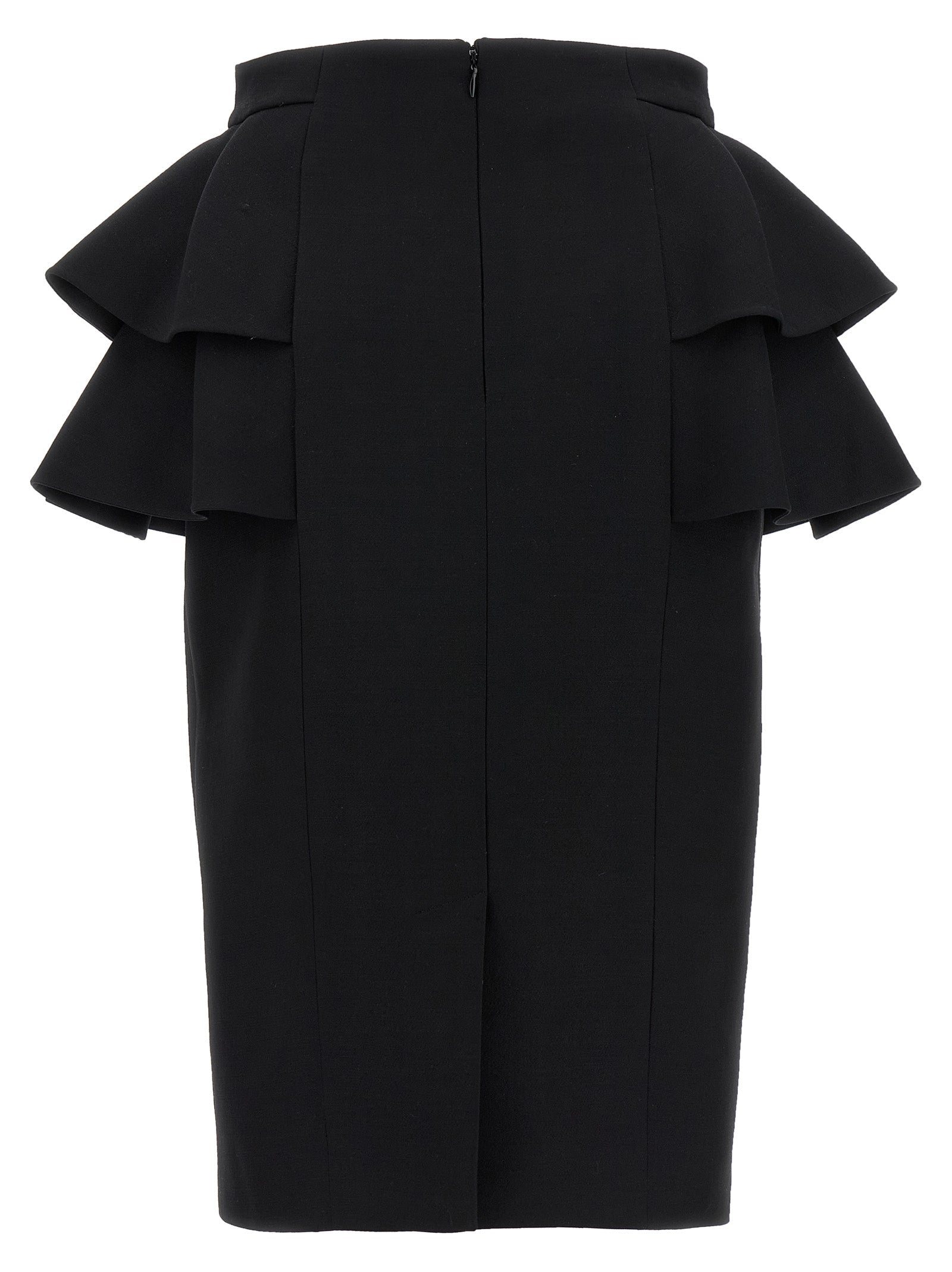 Valentino Garavani Black Virgin Wool Midi Skirt Valentino Garavani