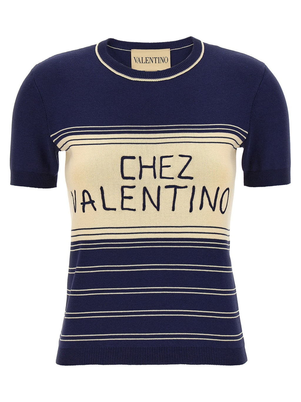 Valentino Garavani Blue Cotton T-Shirt Valentino Garavani