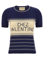 Valentino Garavani Blue Cotton T-Shirt Valentino Garavani