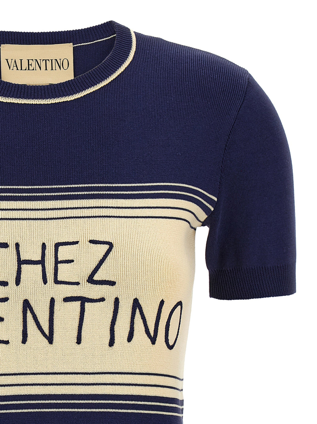 Valentino Garavani Blue Cotton T-Shirt Valentino Garavani