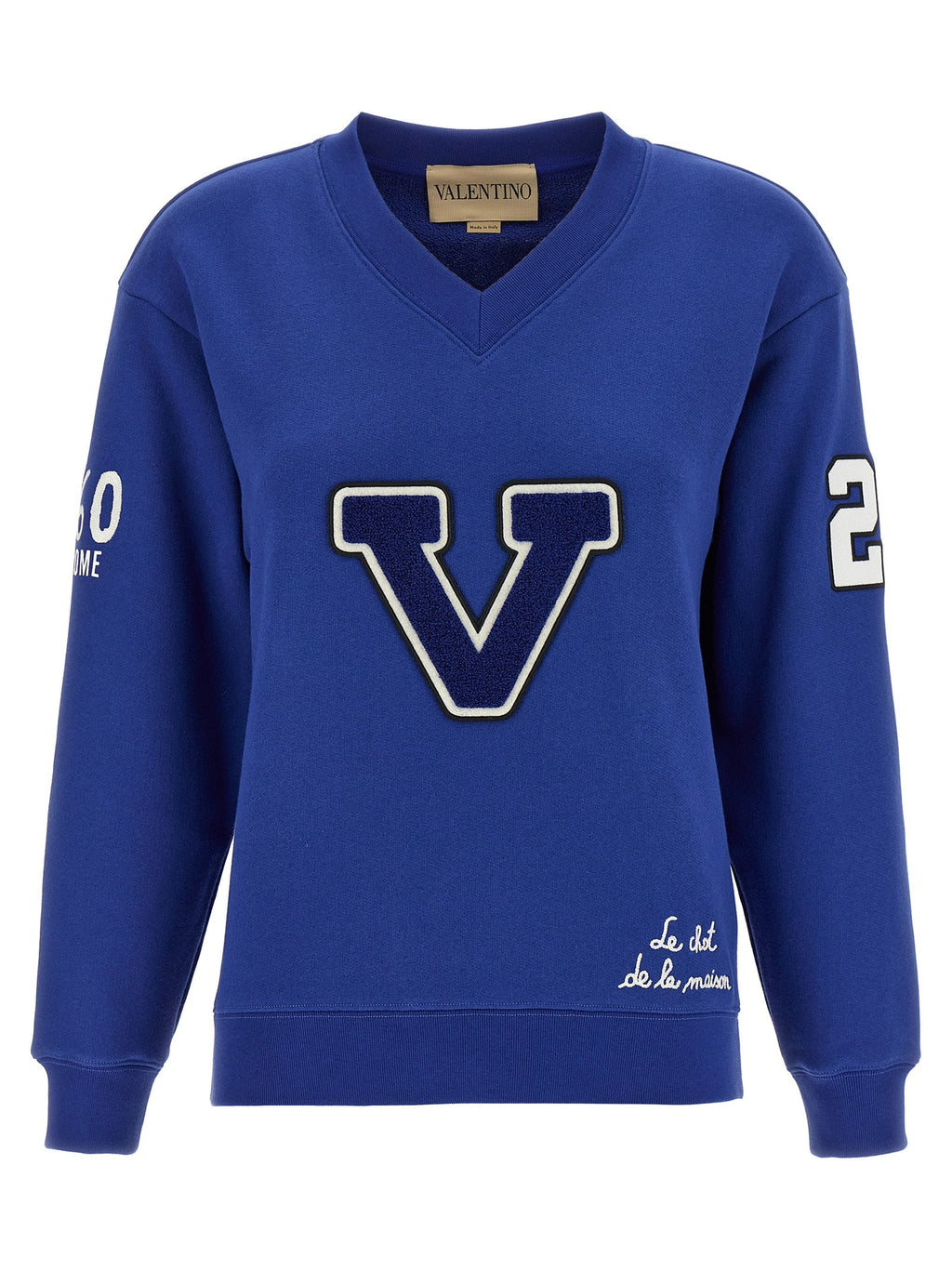 Valentino Garavani Blue Cotton Sweatshirt Valentino Garavani