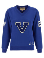 Valentino Garavani Blue Cotton Sweatshirt Valentino Garavani
