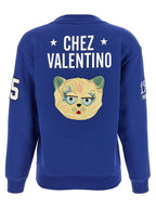 Valentino Garavani Blue Cotton Sweatshirt Valentino Garavani