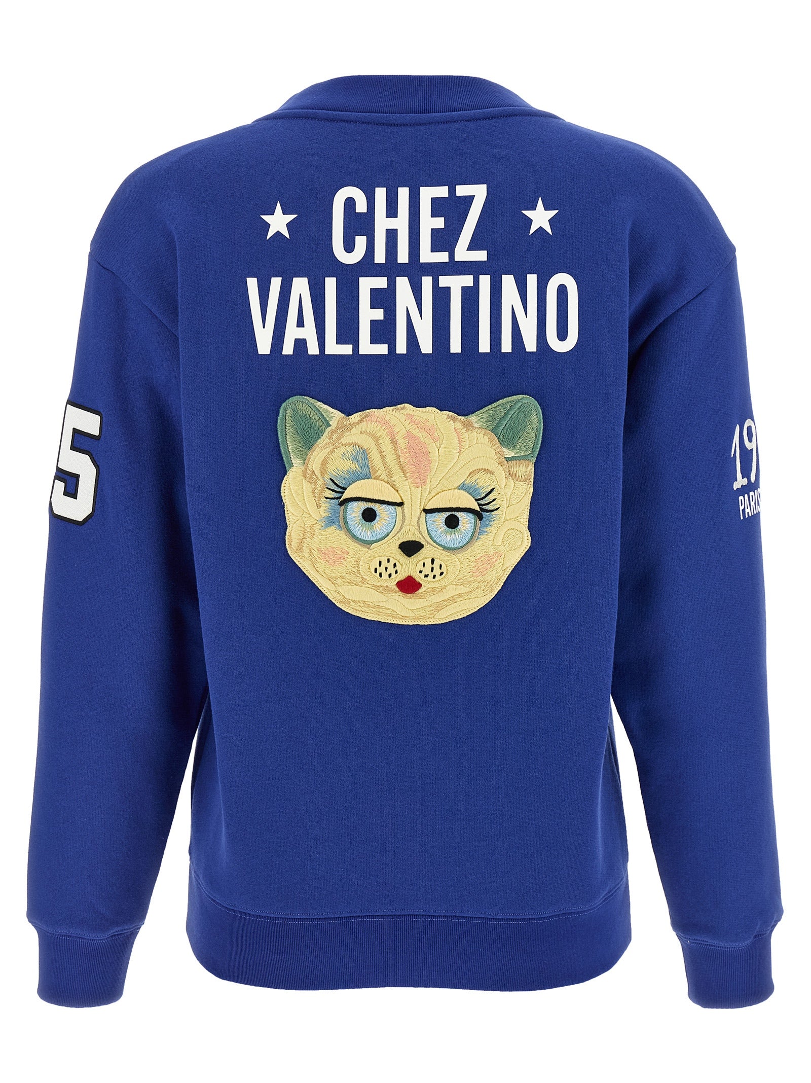 Valentino Garavani Blue Cotton Sweatshirt Valentino Garavani