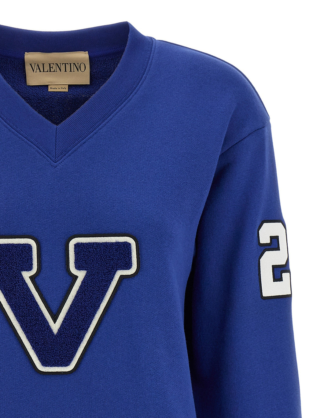 Valentino Garavani Blue Cotton Sweatshirt Valentino Garavani
