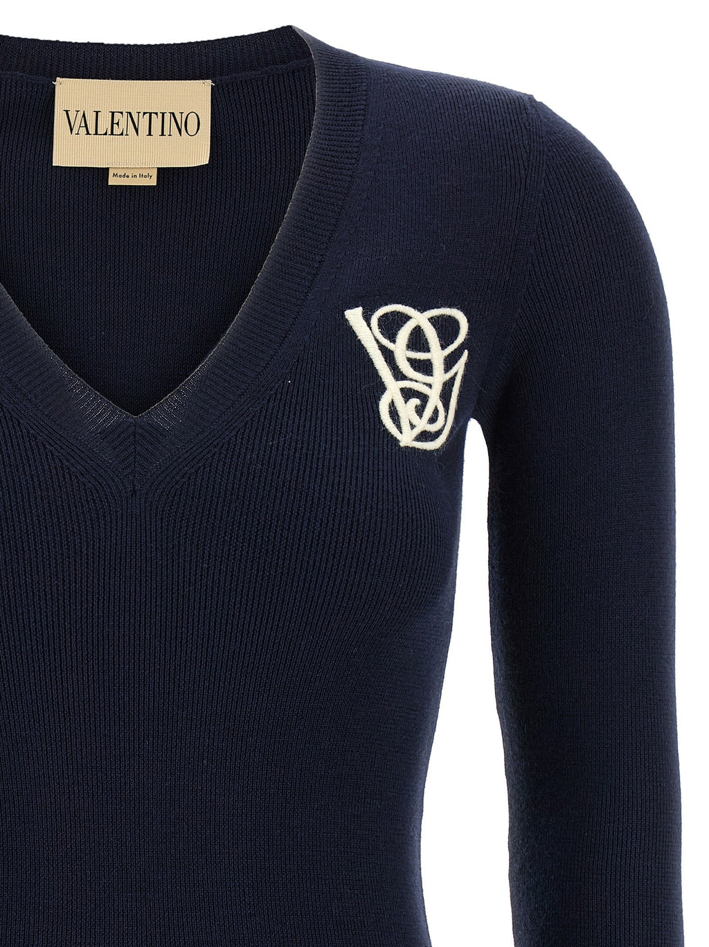 Valentino Garavani Blue Virgin Wool Cardigan Valentino Garavani