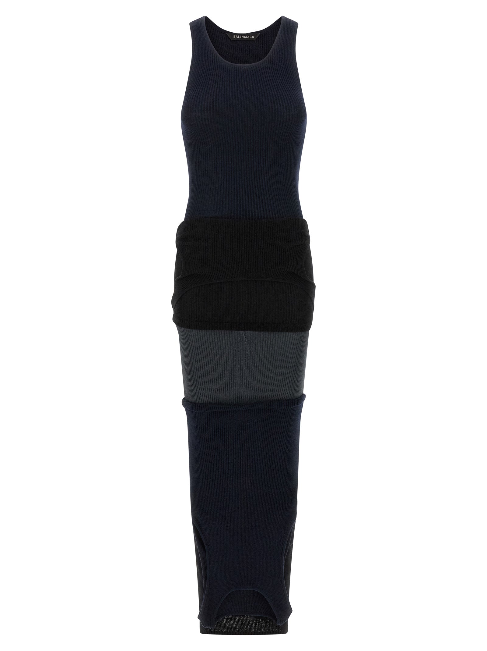 Balenciaga Black Cotton Long Dress Balenciaga
