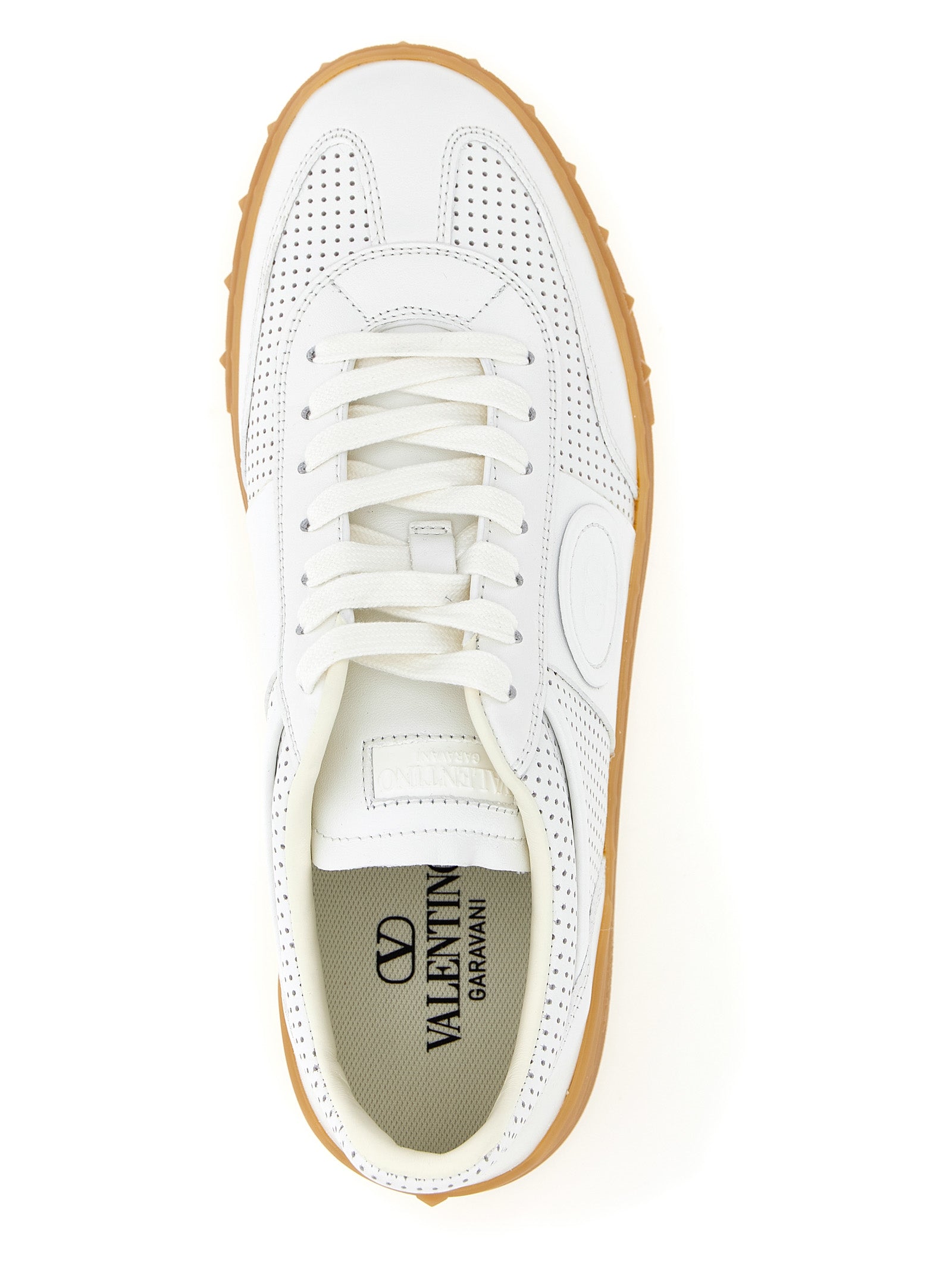 Valentino Garavani White Calfskin Low Top Sneakers Valentino Garavani