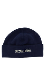 Valentino Garavani Blue Cotton Beanie Valentino Garavani