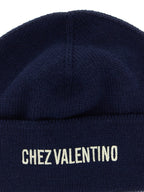 Valentino Garavani Blue Cotton Beanie Valentino Garavani