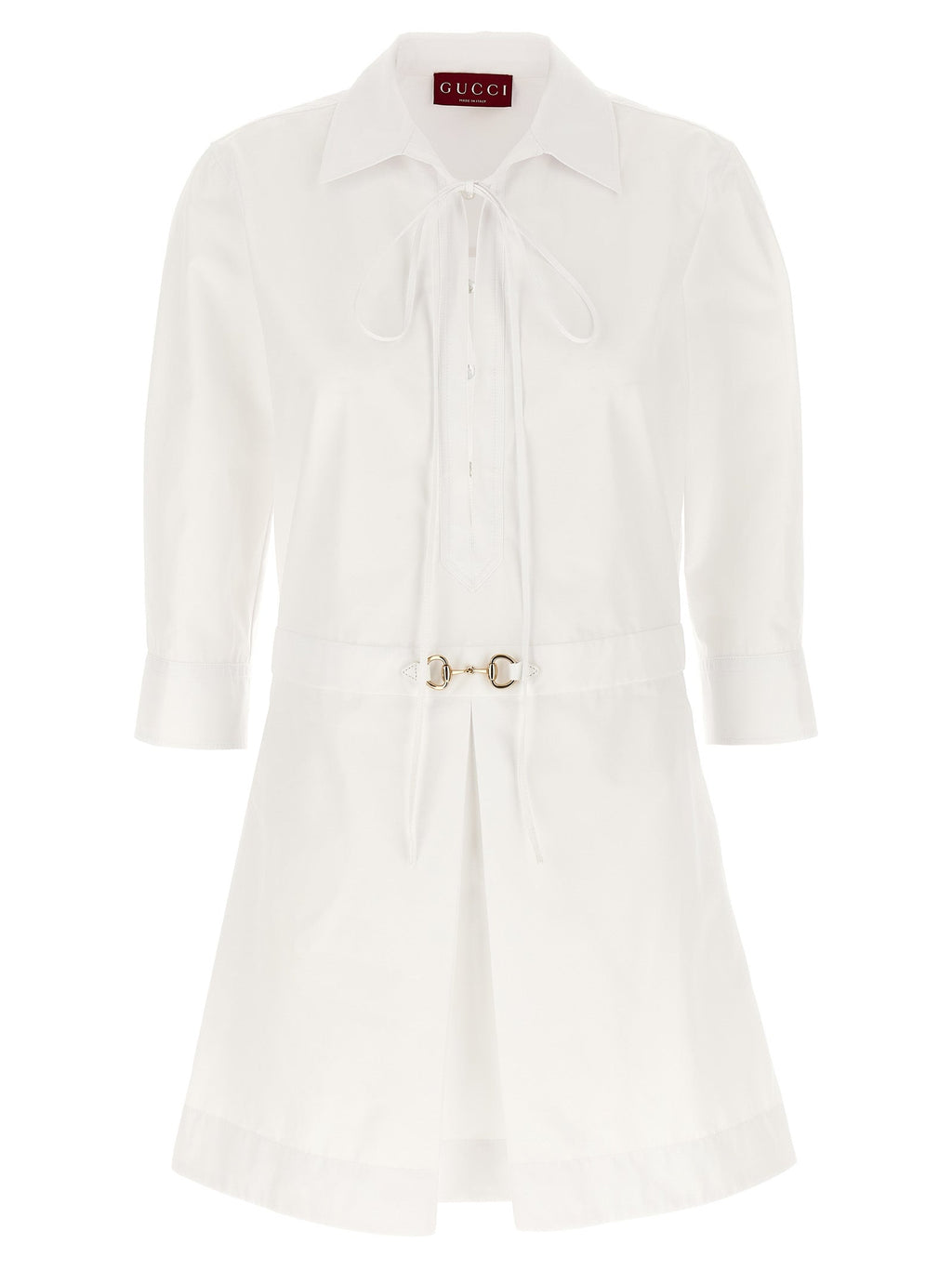 Gucci White Cotton Short Dress Gucci