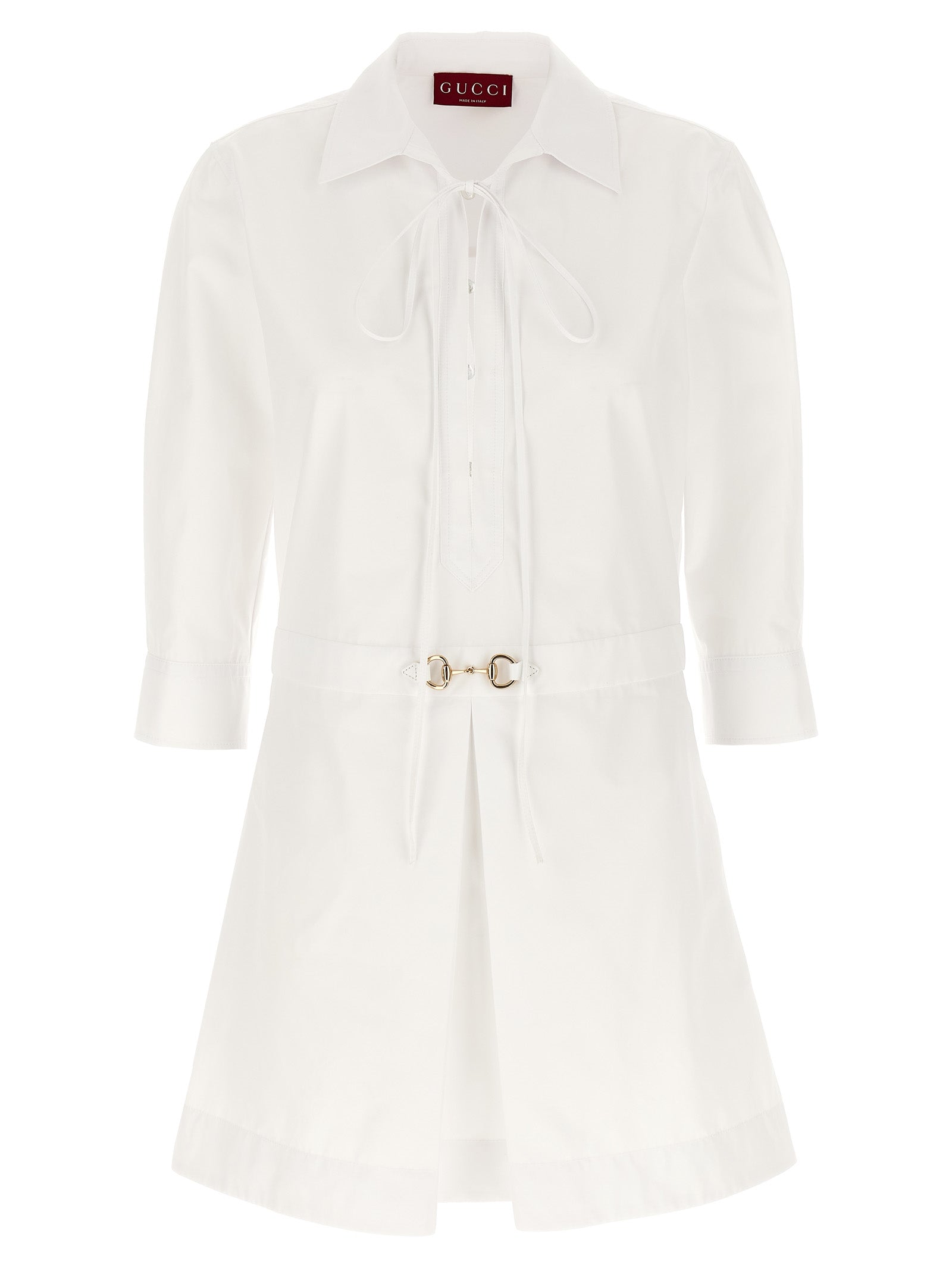 Gucci White Cotton Short Dress Gucci