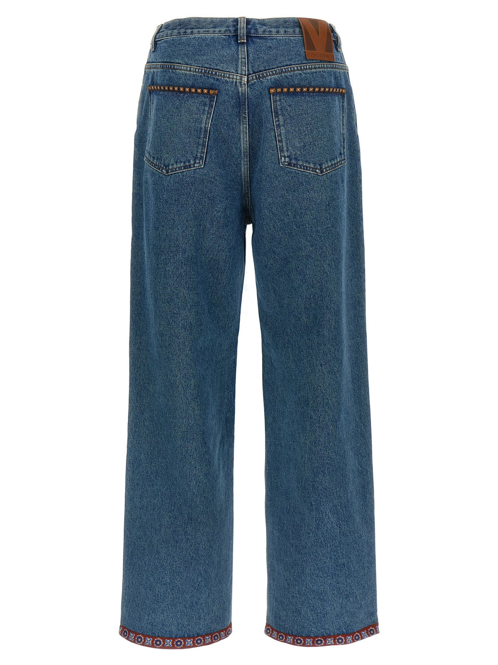 Valentino Garavani Blue Polyamide Straight-Leg Jeans Valentino Garavani