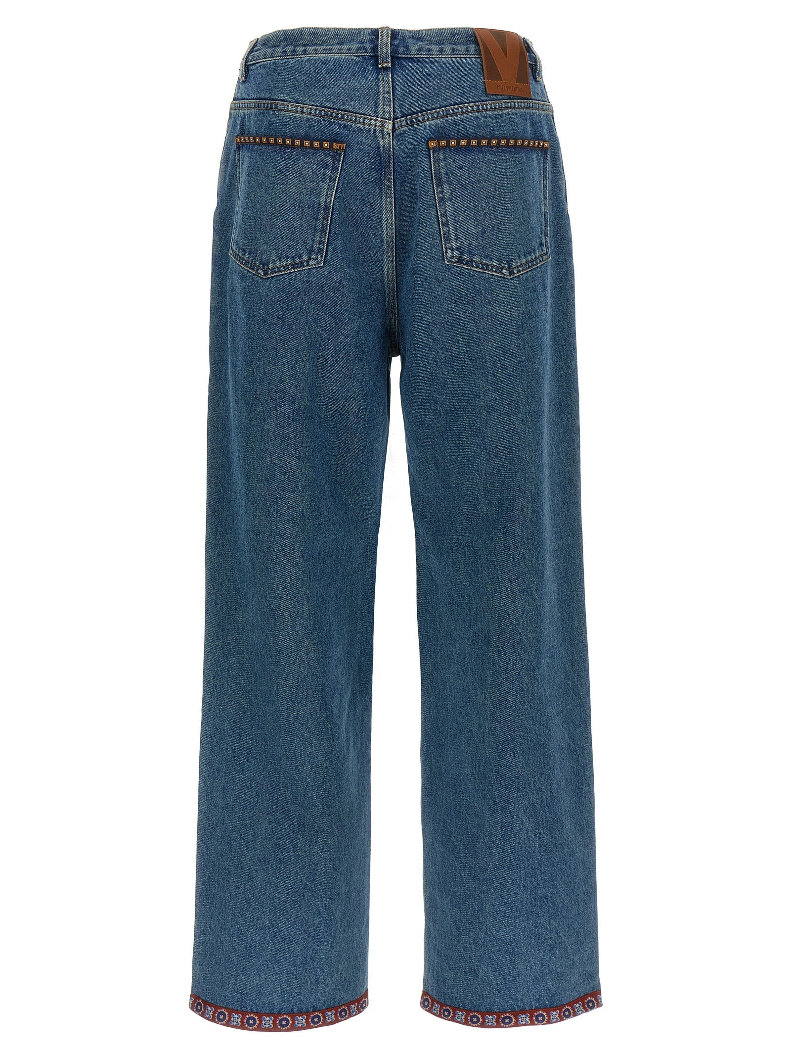 Valentino Garavani Blue Polyamide Straight-Leg Jeans Valentino Garavani