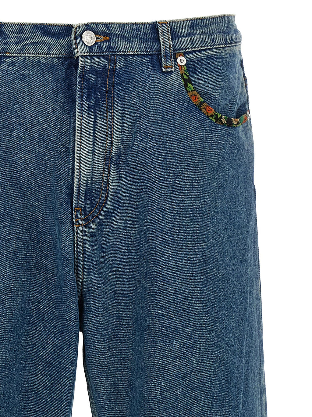 Valentino Garavani Blue Polyamide Straight-Leg Jeans Valentino Garavani
