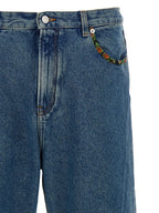 Valentino Garavani Blue Polyamide Straight-Leg Jeans Valentino Garavani