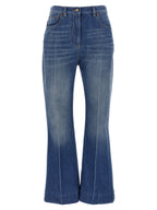 Valentino Garavani Blue Cotton Flared Jeans Valentino Garavani