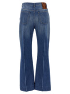 Valentino Garavani Blue Cotton Flared Jeans Valentino Garavani