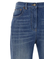 Valentino Garavani Blue Cotton Flared Jeans Valentino Garavani