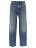 Gucci Blue Cotton Straight-Leg Jeans Gucci