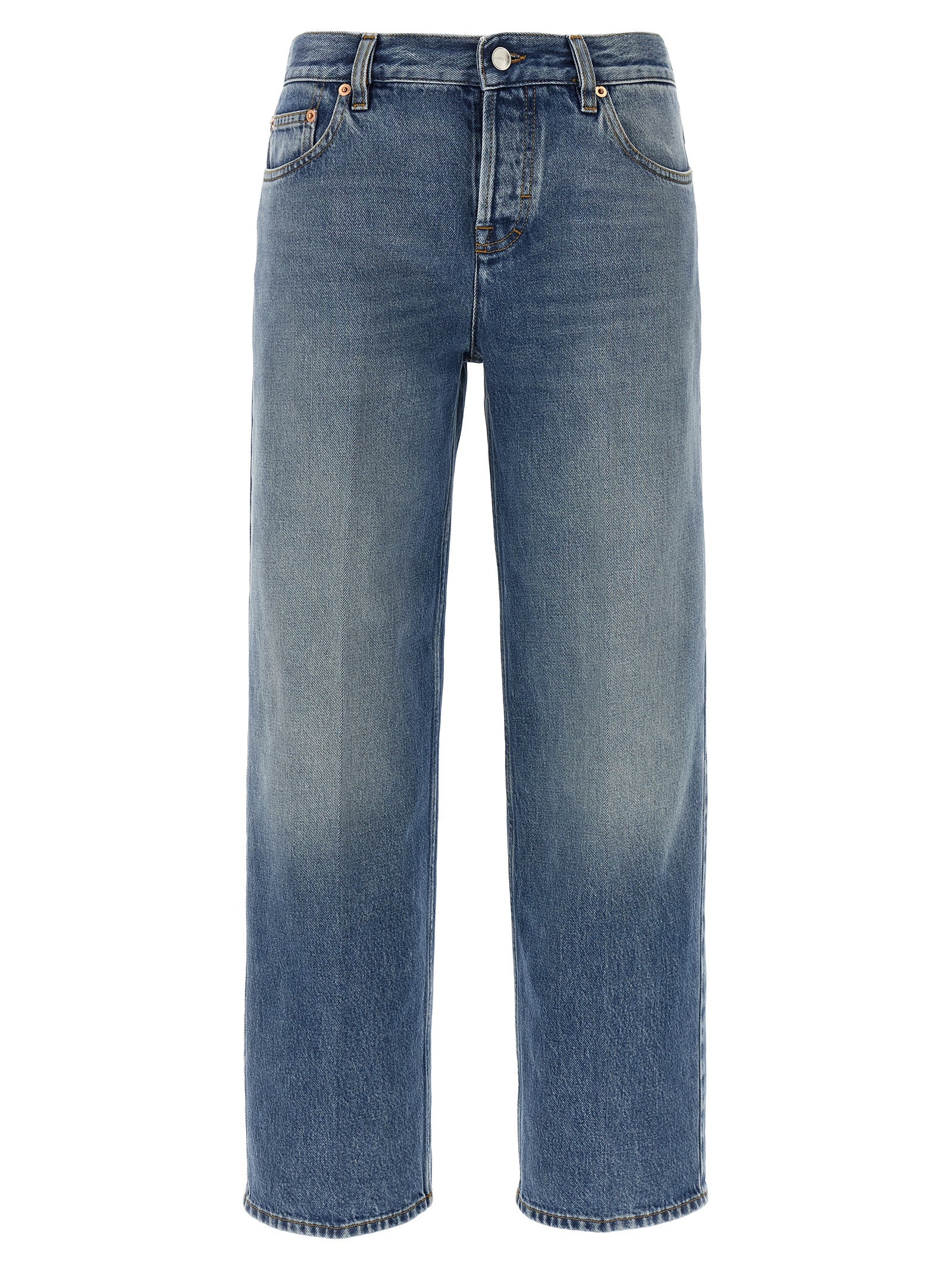 Gucci Blue Cotton Straight-Leg Jeans Gucci