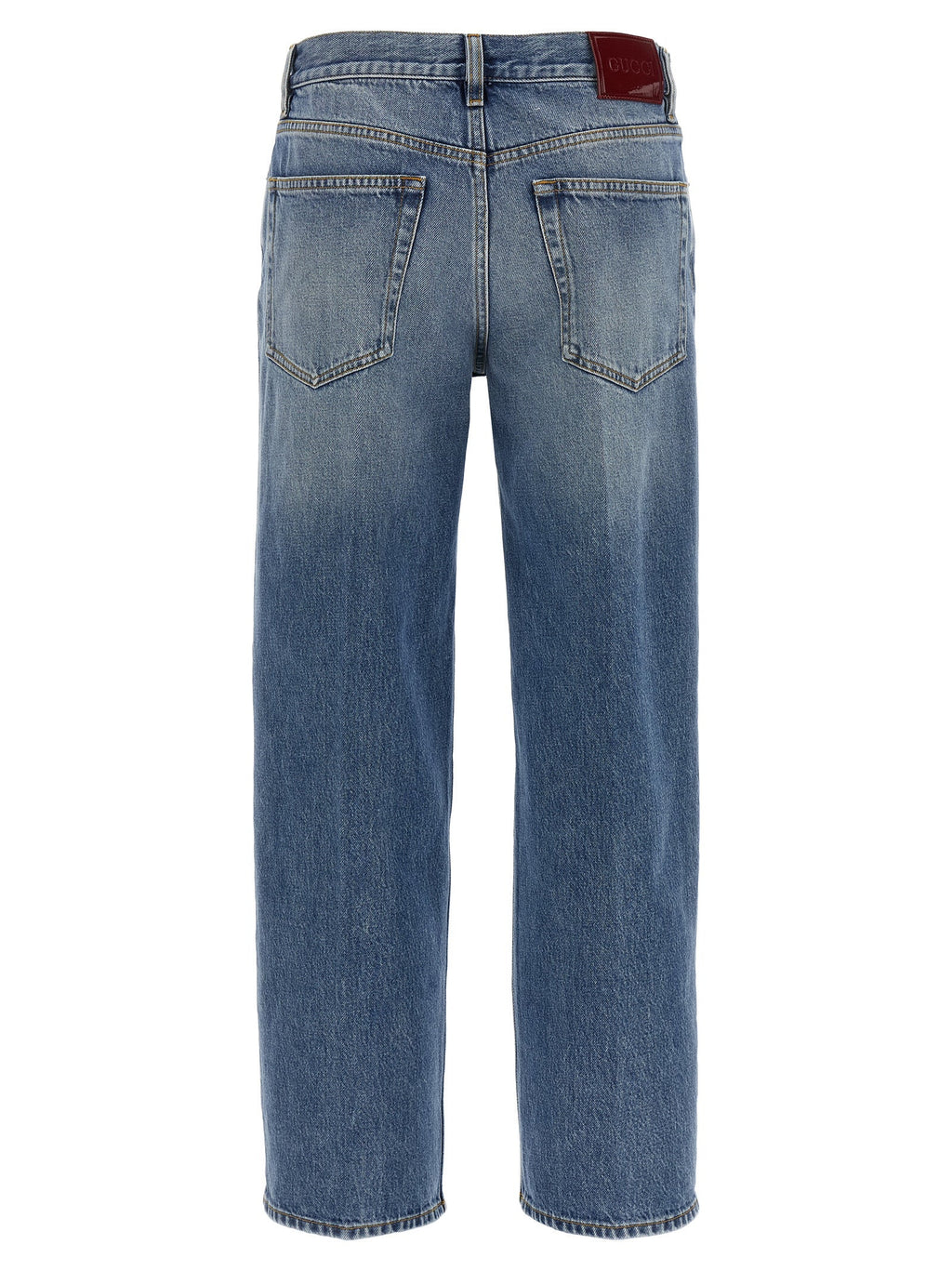 Gucci Blue Cotton Straight-Leg Jeans Gucci