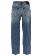 Gucci Blue Cotton Straight-Leg Jeans Gucci