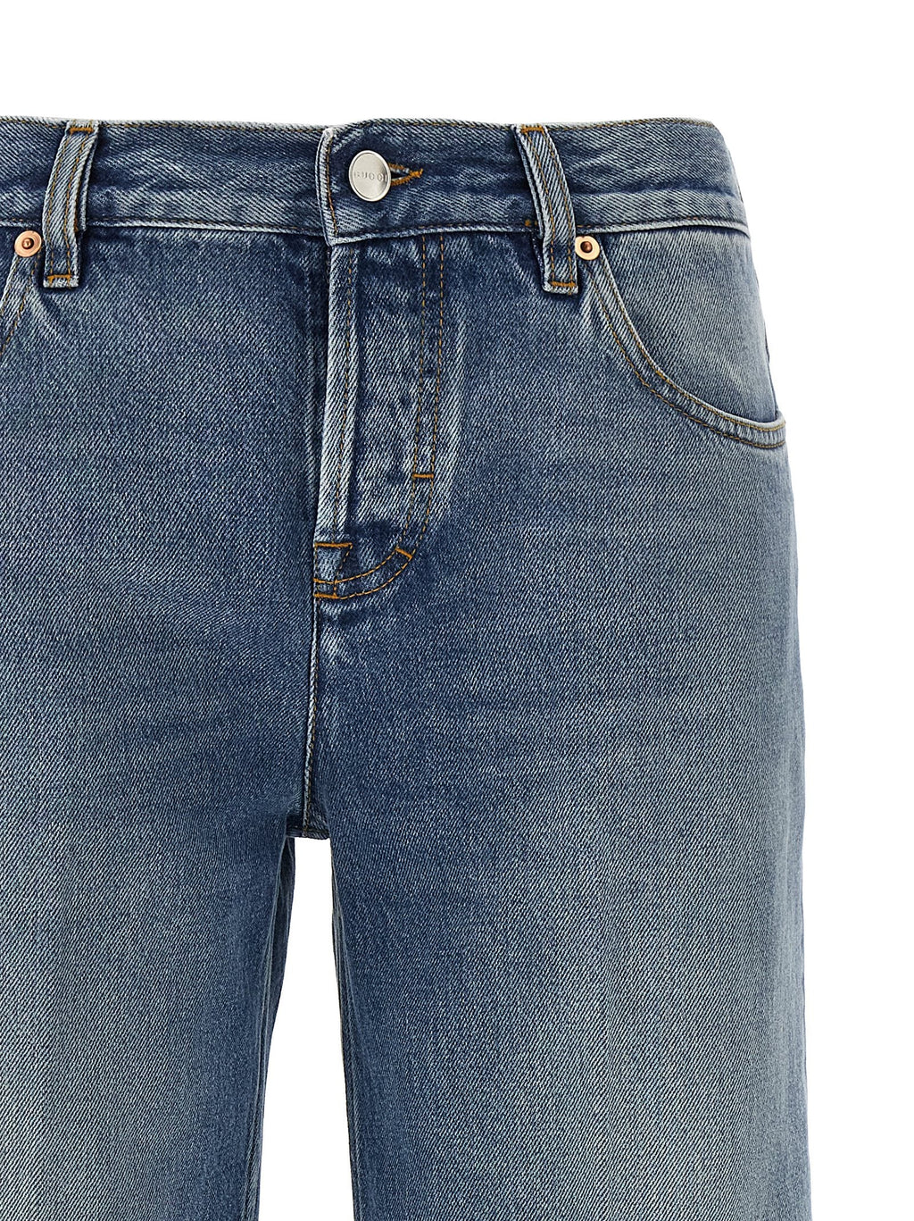 Gucci Blue Cotton Straight-Leg Jeans Gucci